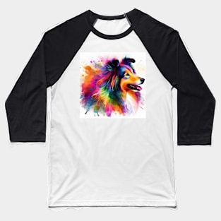 Abstract painting of a Sheltie Dog Baseball T-Shirt